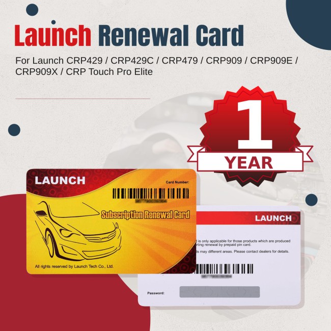 One Year Update Service for Launch CRP429 / CRP429C / CRP479 / CRP909 / CRP909E / CRP909X / CRP Touch Pro Elite
