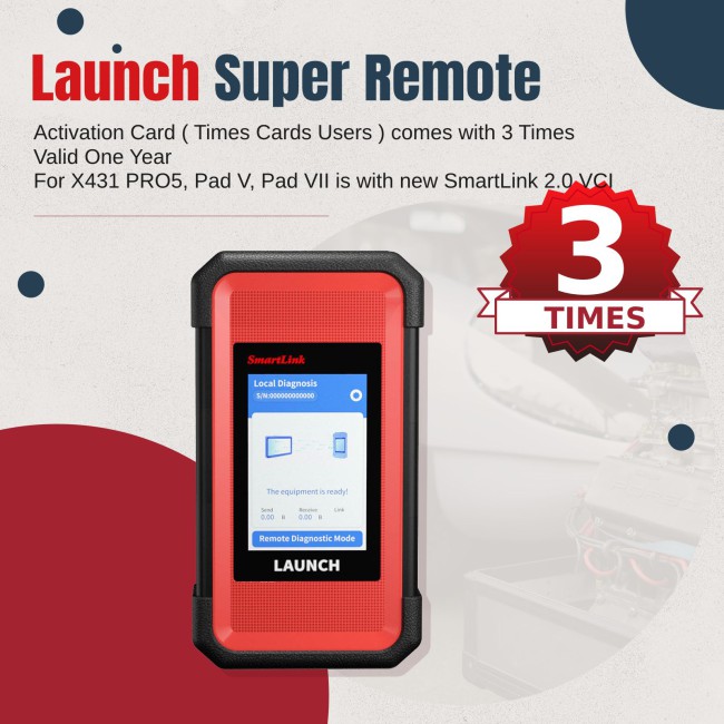 Launch X431 Smartlink C Activation Card ( Times Cards Users ) comes with 3 Times Valid One Year