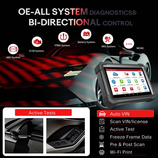 Launch X431 PRO3 APEX Bi-Directional Diagnostic Scanner 10.1"  Support CAN FD & DoIP, 37+ Services, Guide Functions, FCA & SGW